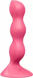 Анальный стимулятор с шариками Satisfyer, красный, 3 шарика, силикон