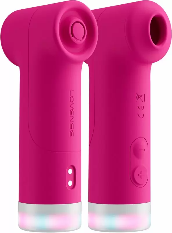 Двойной стимулятор клитора с воздушно-волновой стимуляцией Lovense Fizz, розовый, TwinAir, 5200 импульсов