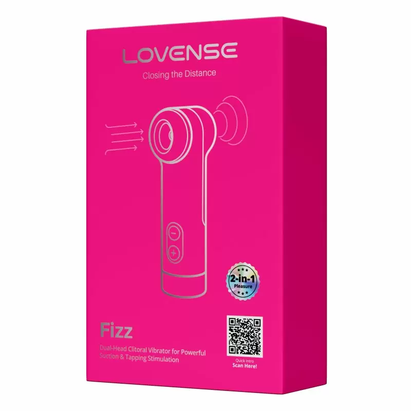Двойной стимулятор клитора с воздушно-волновой стимуляцией Lovense Fizz, розовый, TwinAir, 5200 импульсов