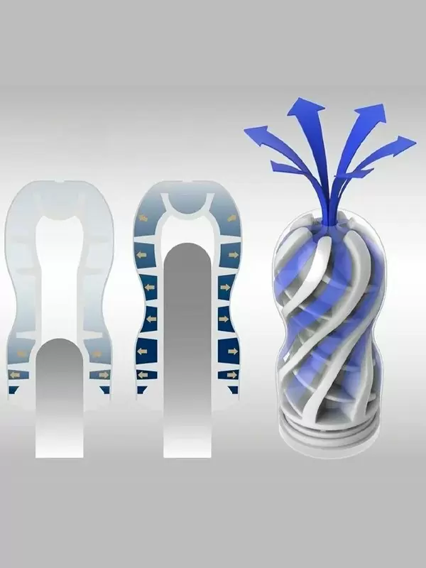 Нереалистичный мастурбатор Tenga Premium Air Flow Cup, 15,5 см, ТПЭ, белый