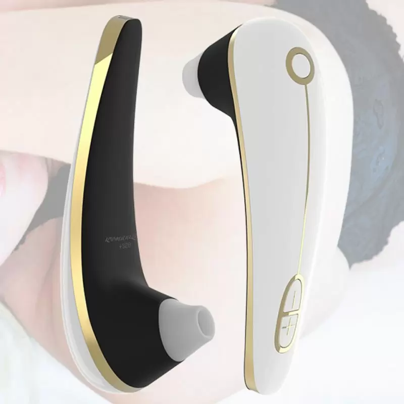 Бесконтактный клиторальный стимулятор Womanizer Plus Size – черный с белым