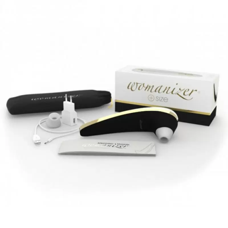 Бесконтактный клиторальный стимулятор Womanizer Plus Size – черный с белым