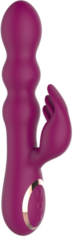 Оригинальный вибратор-кролик AN Stamen, 22 см, с массажем бусинами, лиловый