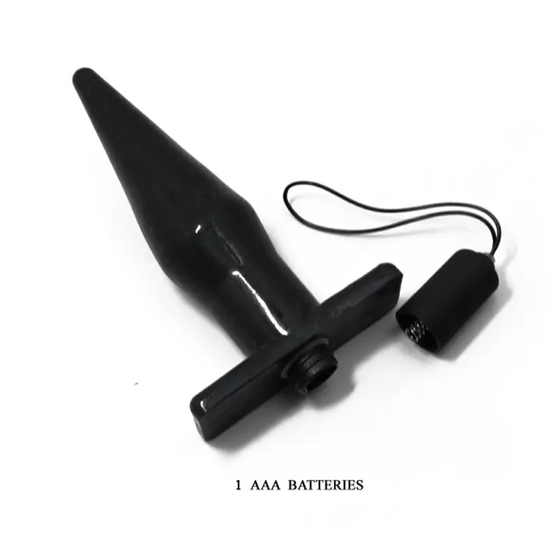 Многофункциональная анальная пробка Baile Butt Plug с вибрацией и беспроводным пультом управления – черный