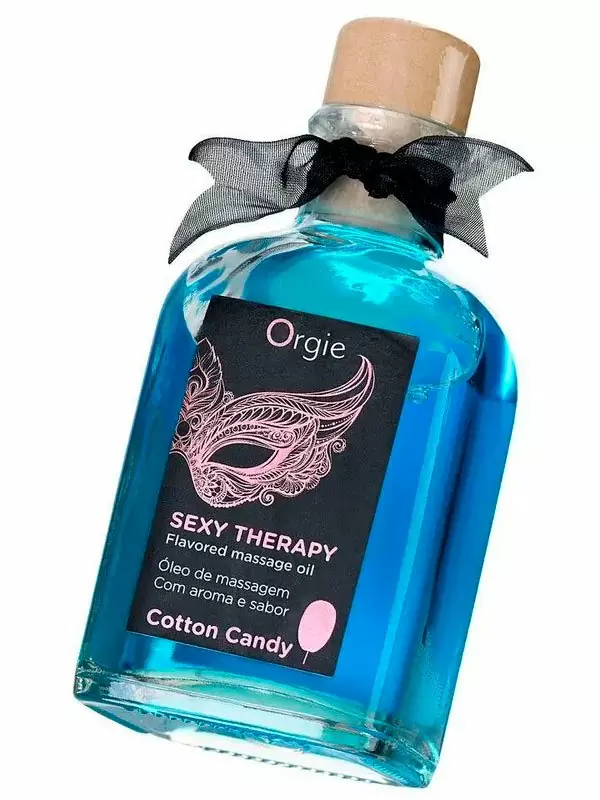 Комплект для сладких игр Orgie Lips массажное масло для поцелуев, перо, сахарная вата, 100 мл