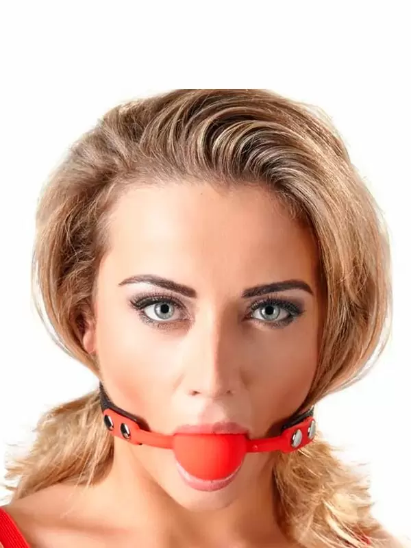 Элегантный кляп Orion Knebel, с фиксацией на голове, 58 см, полиуретан, красный