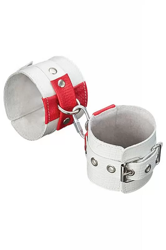 Наручники Sitabella с крестами - белый, красный