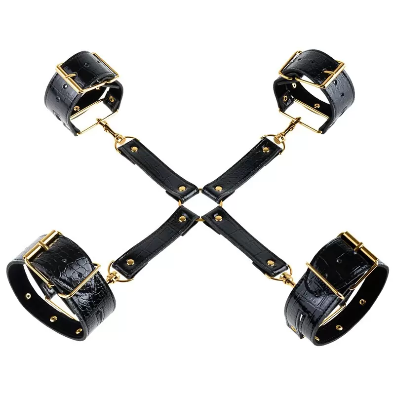 Фиксаторы Fetish Fantasy Gold черные с золотом