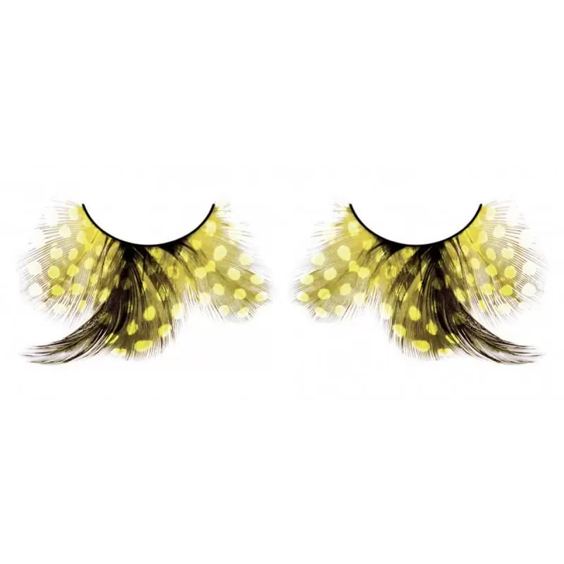 Ресницы перьевые Baci Синьга – желтый с черным