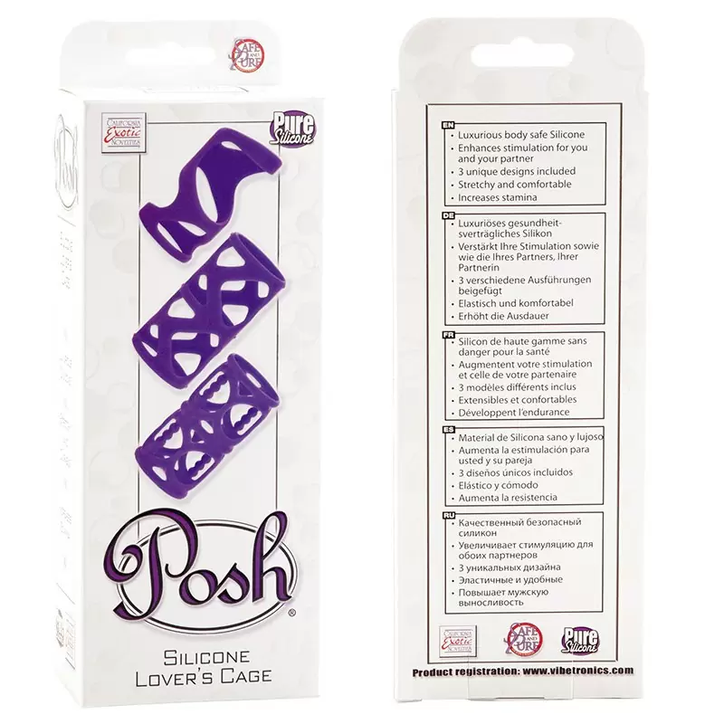 Набор силиконовых насадок Posh фиолетовый