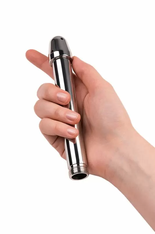 Металлический анальный душ с тремя насадками, TOYFA Metal – серебристый 