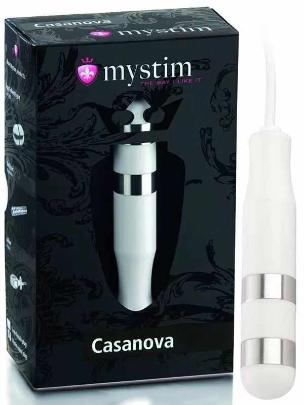 Анально-вагинальный массажер с электростимуляцией Casanova – белый	