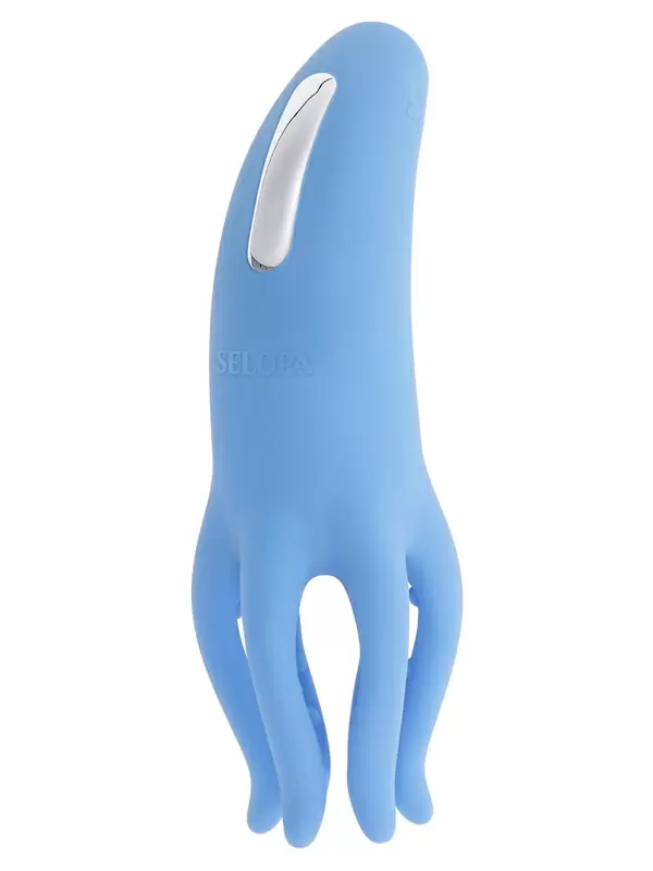 Необычный вибратор Evolved Tentacle Tickler, 13,7 см, 10 режимов, в форме осьминога, силикон, голубой