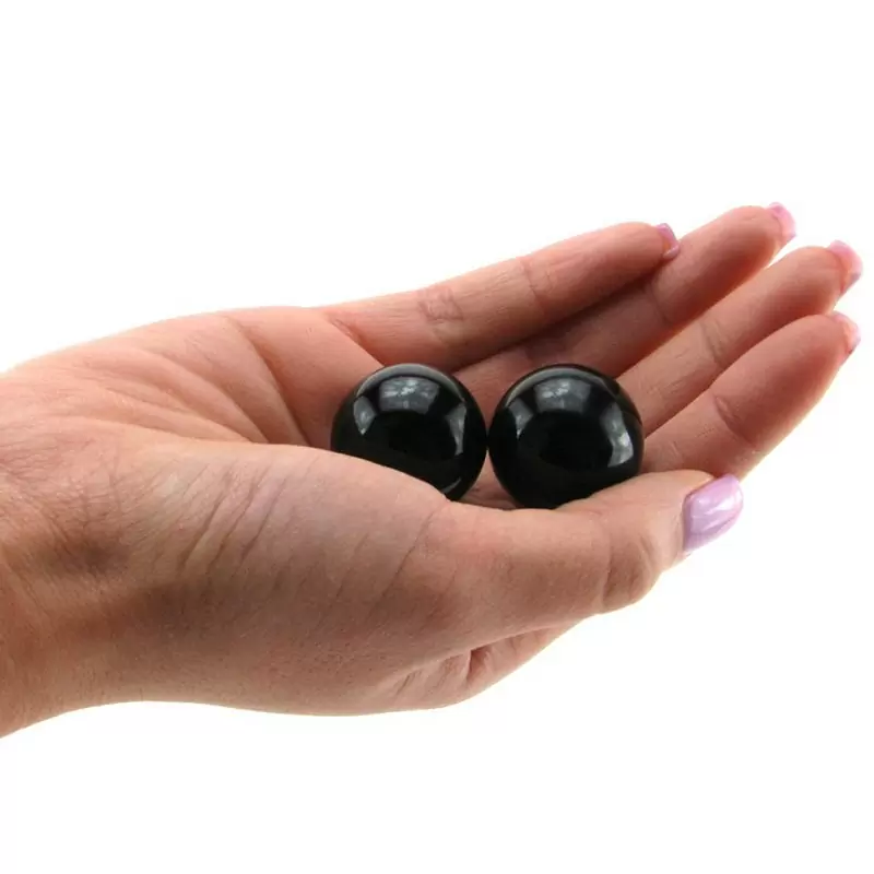 Вагинальные шарики Small Black Glass Ben-Wa Balls