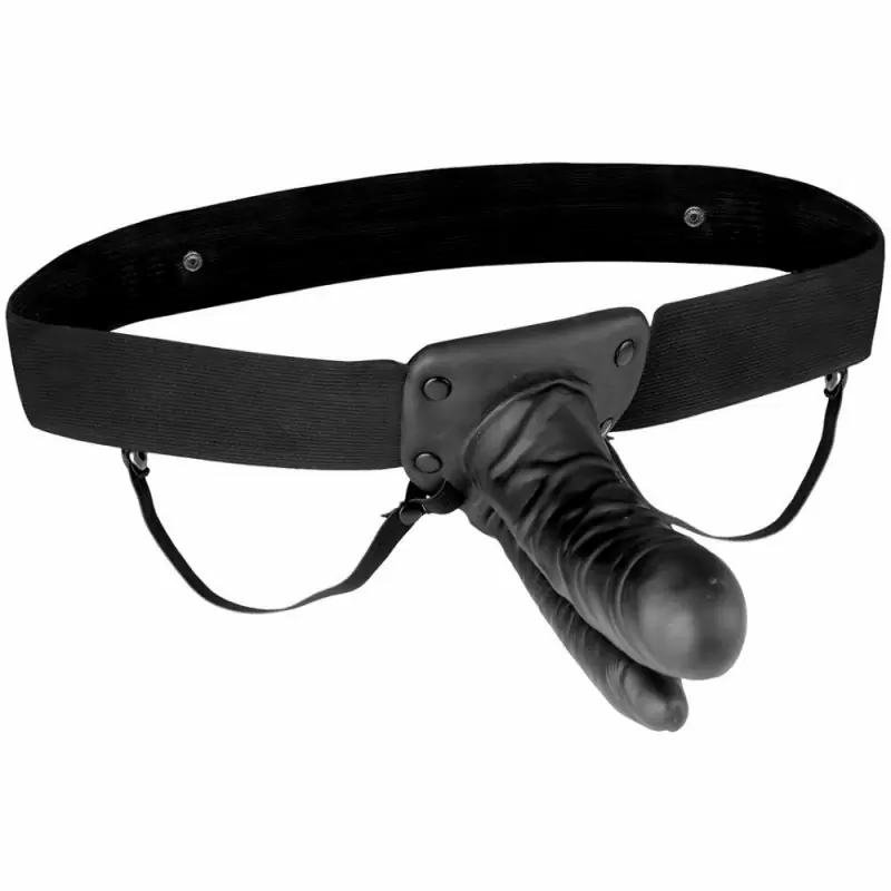 Вибрирующий полый фаллоимитатор с двойным проникновением Lux Fetish