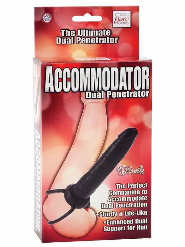 Насадка для двойного проникновения Accommodator Dual Penetrators, 13 см, ТПР, черный