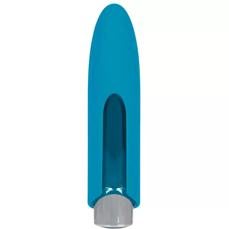 Дизайнерский мини массажер с насадкой Nyx - Blue