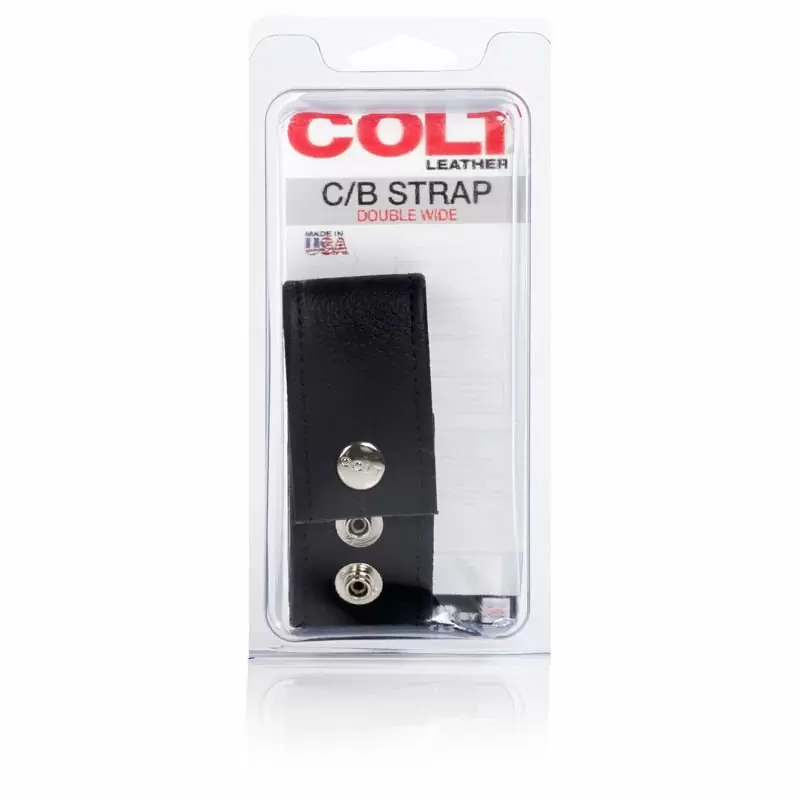 Кожаная утяжка на пенис Colt C/B Strap Double Wide – черный