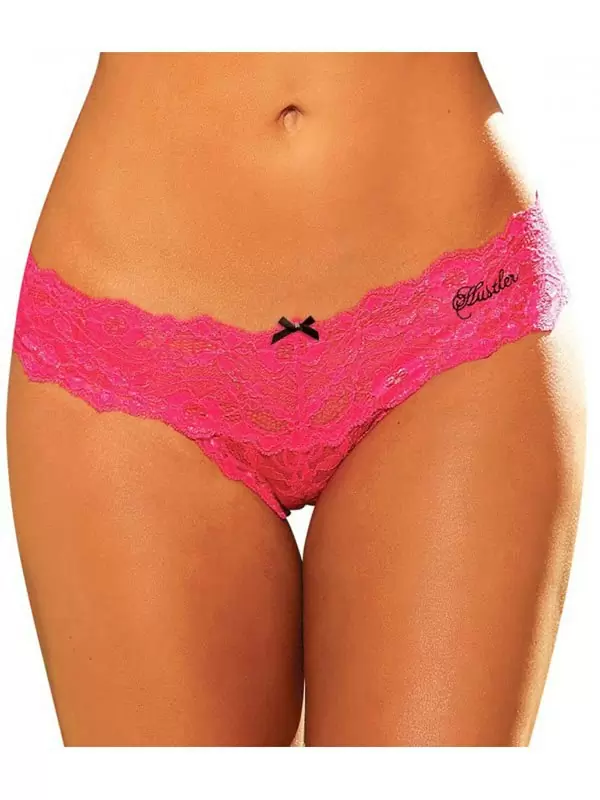Кружевные трусики Hustler – розовый, размер M/L