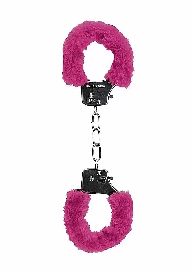 Металллический наручники с замком Furry Pleasure Handcuffs Pink