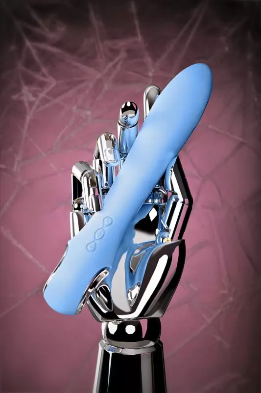 ВИБРАТОР С ЭЛЕКТРОСТИМУЛЯЦИЕЙ PHYSICS GALVANI VIBE, СИЛИКОН, ГОЛУБОЙ, 21 СМ