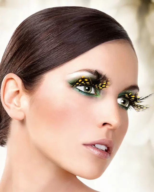 Ресницы перьевые Baci Синьга – желтый с черным