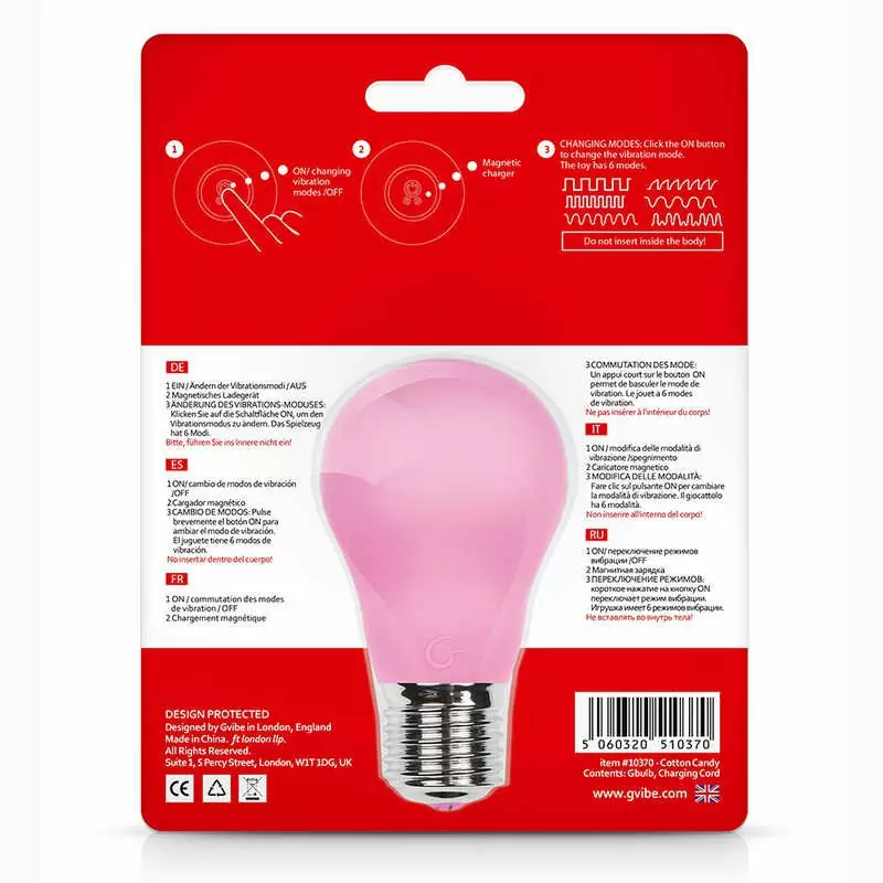 Эксклюзивный вибратор в форме лампочки GBulb - розовый