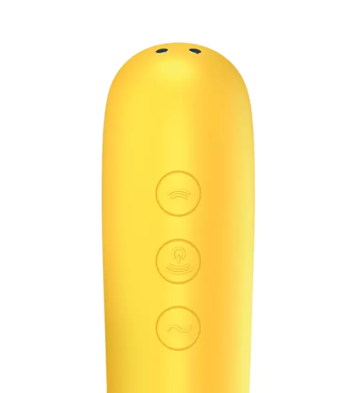 Вакуумно-волновой вибратор Dual Love (желтый)