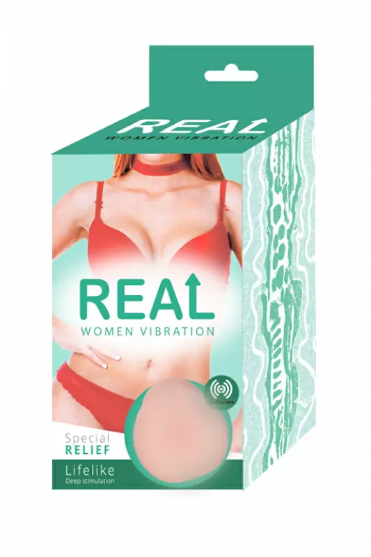 Мастурбатор Real Women Vibration с вибрацией — 14 см