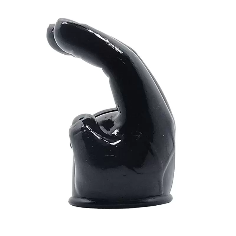 Насадка на вибромассажер Power Head Double Finger в виде 2-х стимулирующих пальцев  – черный