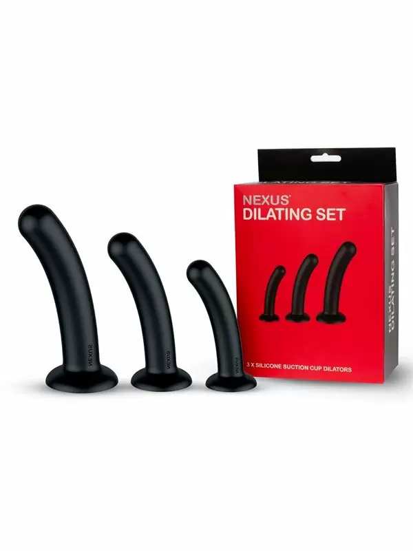 Набор расширителей Nexus Silicone Dilator, изогнутой формы, 3 размера, черные | Он и Она 18+