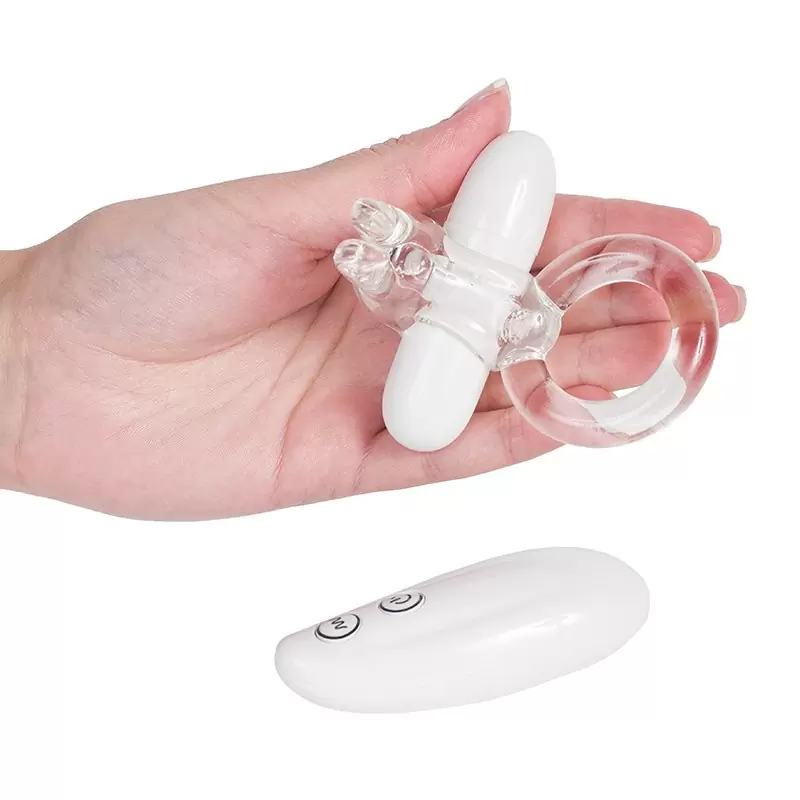 Эрекционное кольцо Premium Range Rabbit с вибрацией – белое