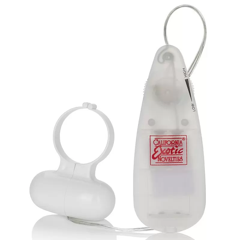 Эрекционное кольцо Pocket Exotics Vibrating Ring с вибрацией – белый