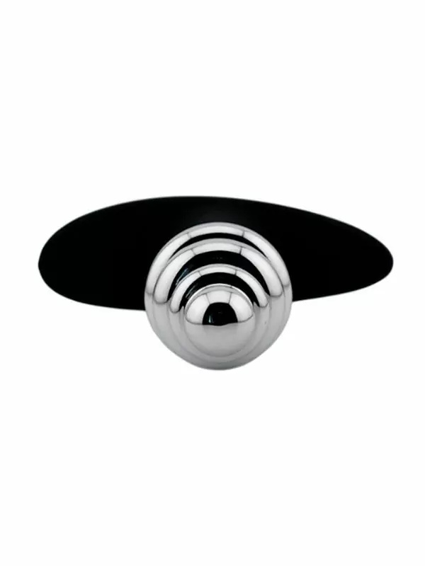 Серебряная ребристая анальная пробка для ношения (Small)