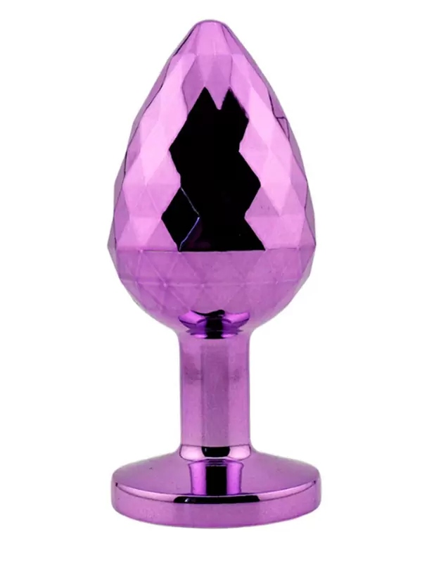 Фиолетовая алюминиевая текстурная анальная пробка Medium
