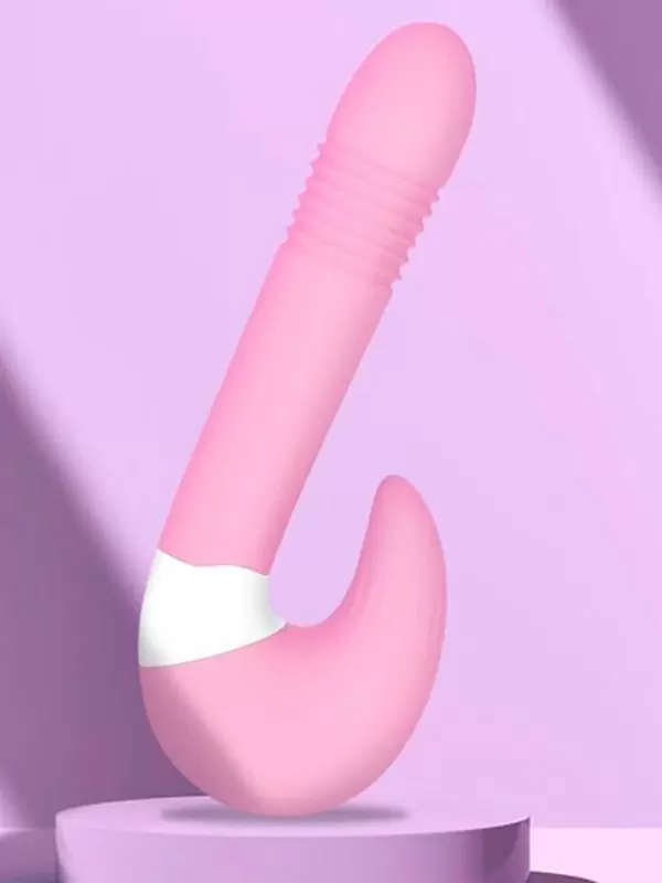 Изогнутый вибратор Youvic, 23,9 см, 10 режимов, силикон, розовый