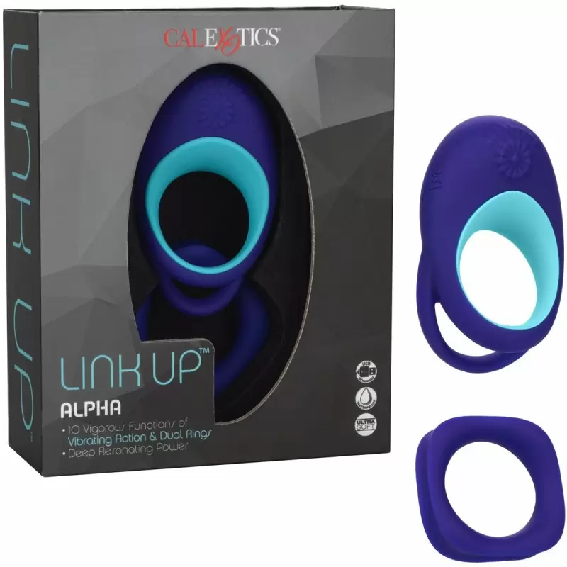 Набор эрекционных колец LINK UP ALPHA, 10 режимов, 9 см, силикон