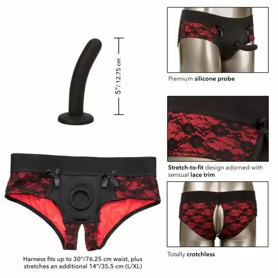 Страпон с трусиками Scandal Crotchless Pegging Panty Set L/XL