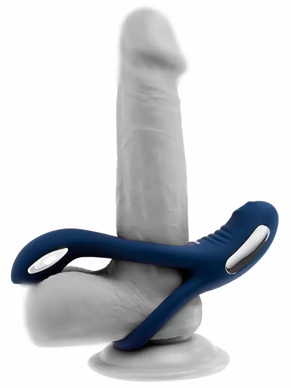 Эрекционное кольцо Evolved Ring Around The Rosy с двойным подхватом мошонки, 10 скоростей