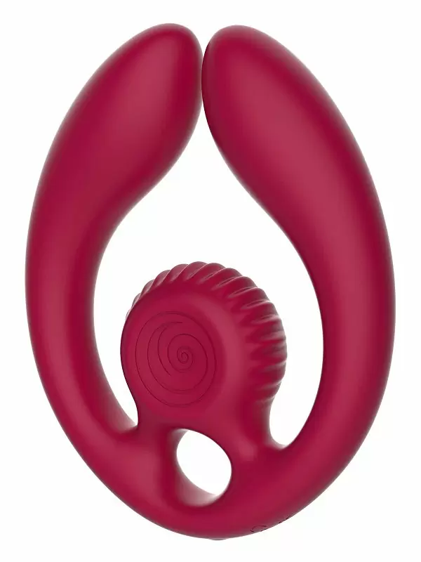 Гибкий вибратор для пар SVibe Snail GIZI Duo, синхронная стимуляция, пульт ДУ, бордовый
