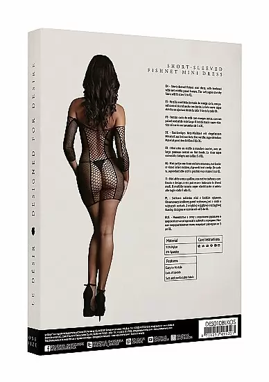 Мини платье Duo Net Sleeved Mini Dress