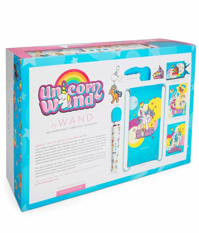 Лимитированный вибратор le WAND Unicorn, уникальный дизайн, 20 режимов, 34 см