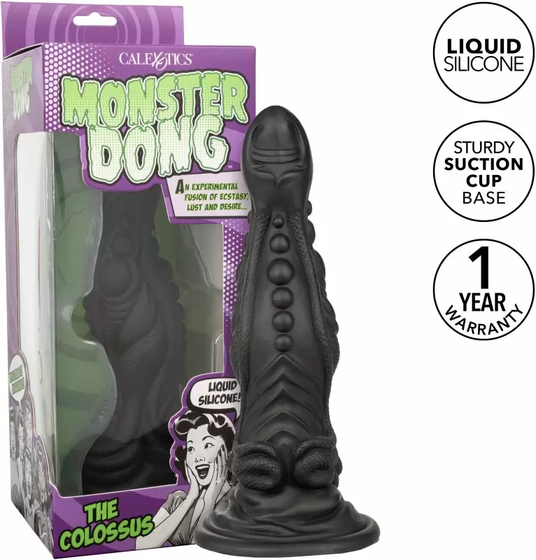 Необычный фаллоимитатор Monster Dong The Colossus, 24,75 см, тентакля, силикон, черный 