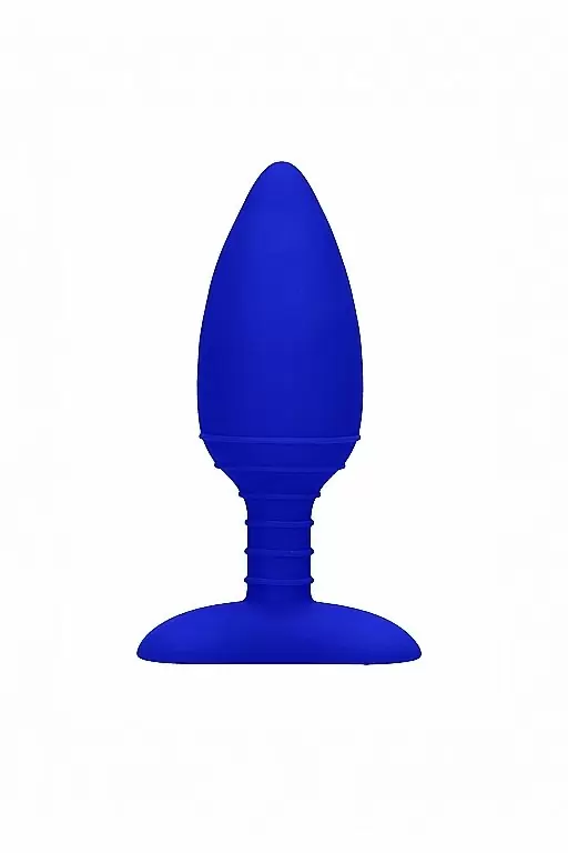 Анальная пробка с вибрацией и функцией нагрева Glow (синяя)