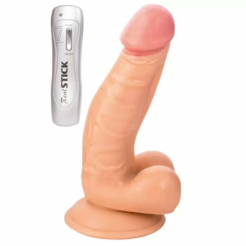 Виброреалистик с мошонкой TOYFA RealStick Nude 6” на присоске – телесный