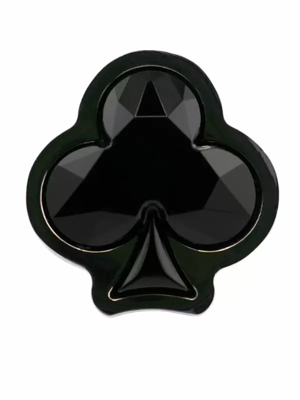 Набор из серебряной анальной пробки и четырех кристаллов в форме мастей (Small)