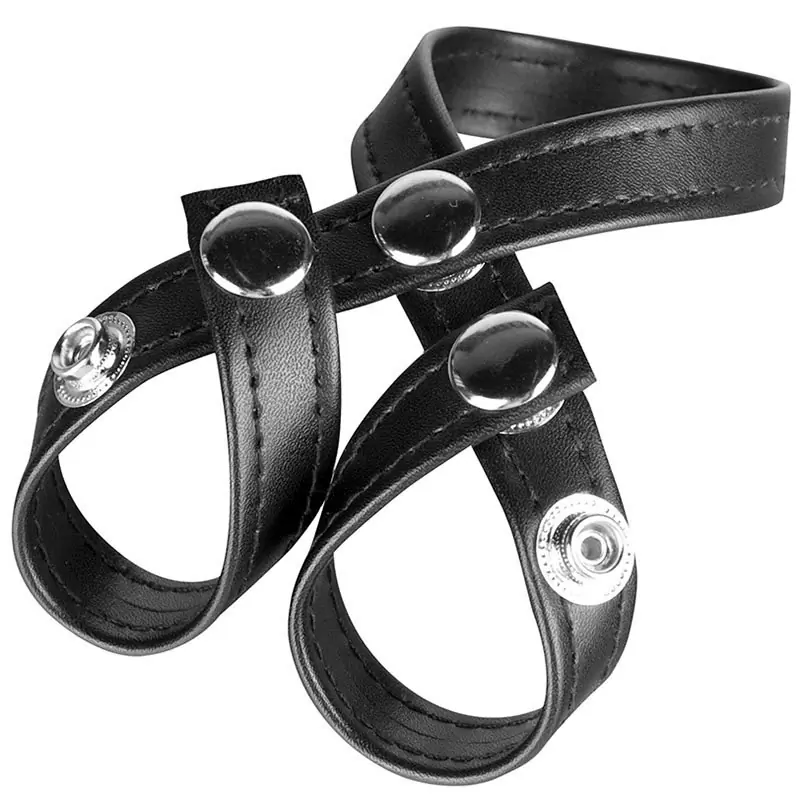 Разделитель мошонки из искусственной кожи на клепках 8 Style Ball Divider – черный