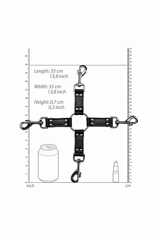 Крестообразный фиксатор 4-way Leather Hogtie Cross Hogtie