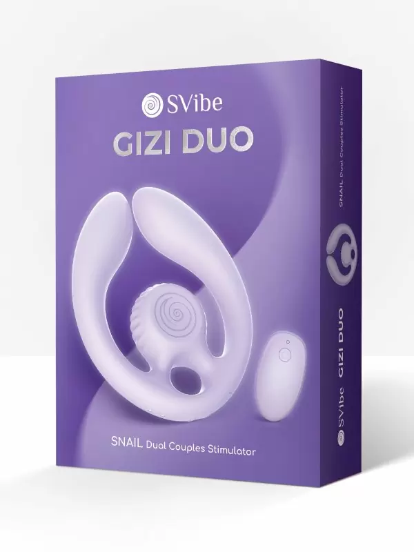 Эргономичный вибратор для пар SVibe Snail GIZI Duo, 3 мотора, пульт ДУ, силикон, лиловый