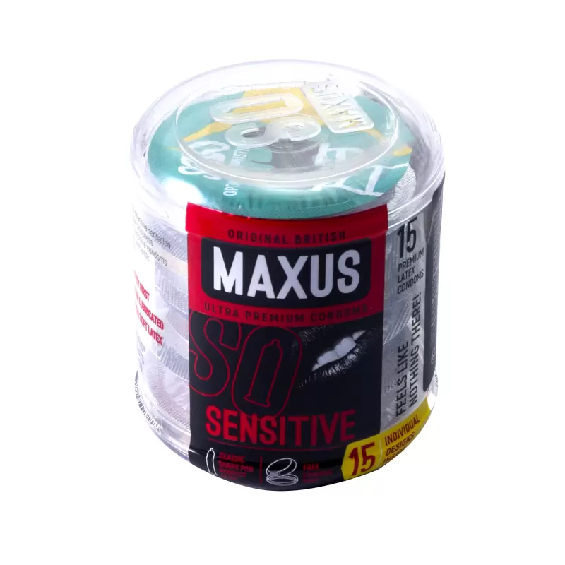 Презервативы ультратонкие MAXUS Sensitive Ultra Thin в большом кейсе, 15 шт.